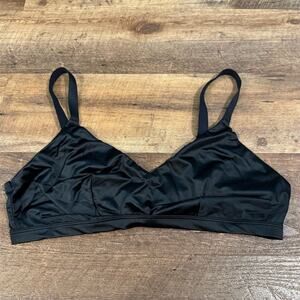 Auden Women's Black Unlined Triangle Bralette XL Adjustable Straps Hook & Eye